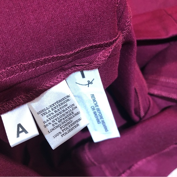 Ann Taylor Peplum Burgundy Scoop-neck Silver Accent Casual Dress 0 - Picture 6 of 8